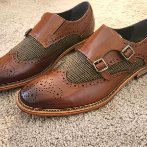 Vintage Foundry Co. Men's size 10 monkstrap leather and cloth dress shoes